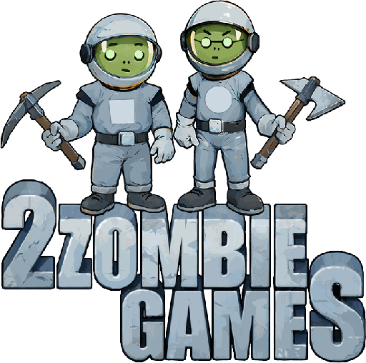 2 Zombie Games — two zombie astronauts with a pickaxe and an axe