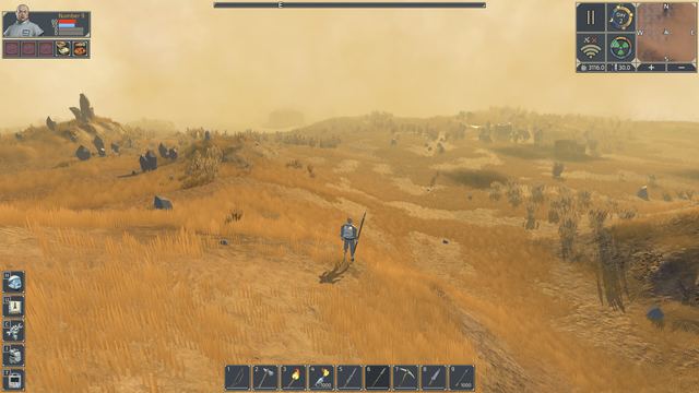 A lone survivor crossing the golden plains by day